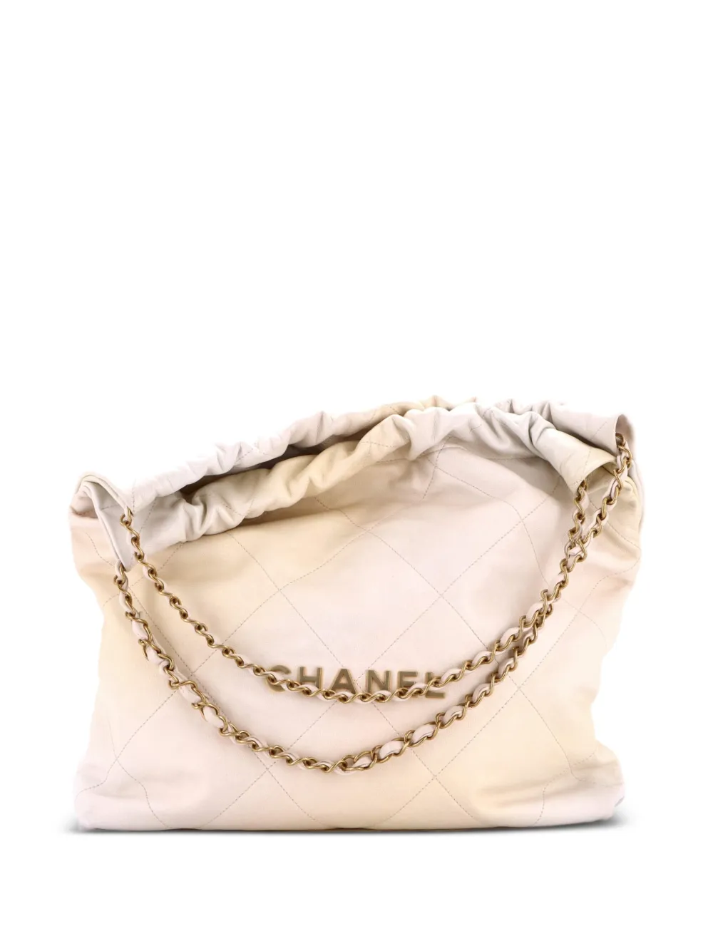 CHANEL Pre-Owned 22 Chain Quilted Ombre Leather Medium hobo bag - Neutrals