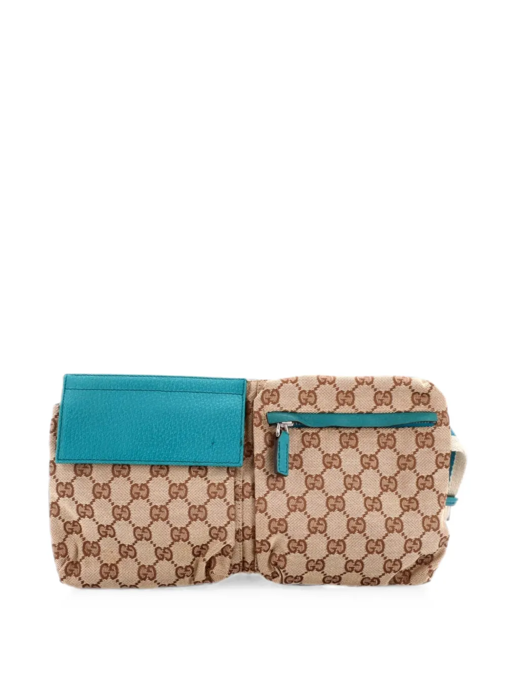 Gucci Pre-Owned Vintage Double GG Canvas with Leather belt bag - Blue