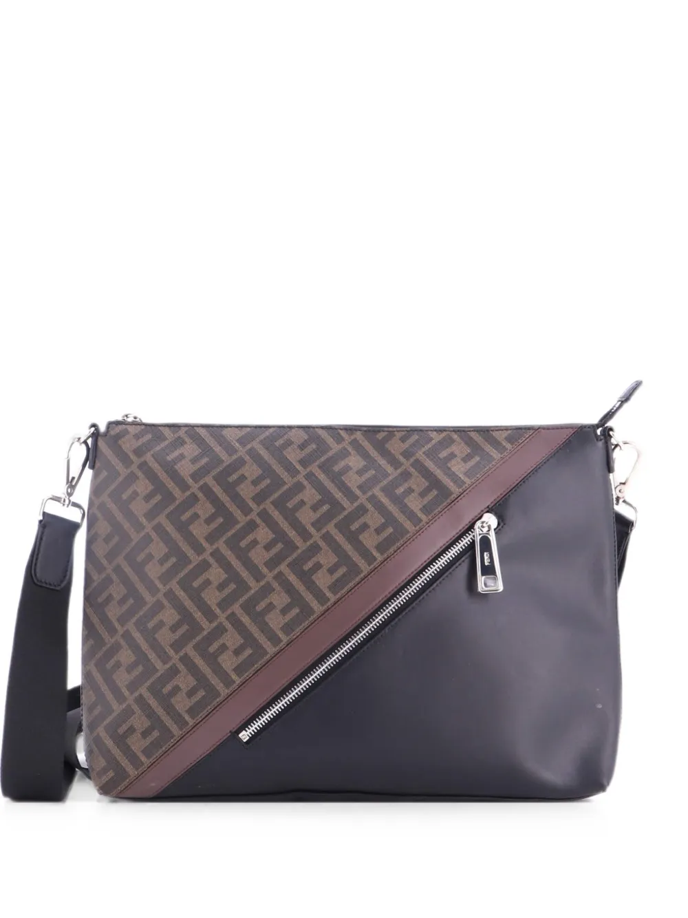 Fendi Pre-Owned Forever Fendi Messenger Bag Zucca Coated Canvas and Leather crossbody bag - Brown