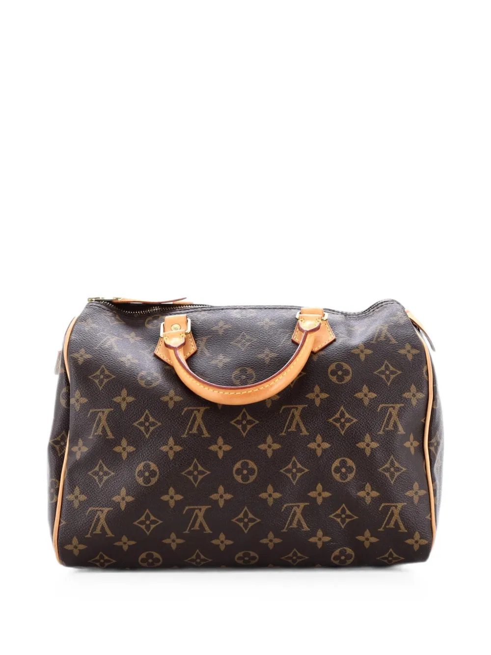 Pre-owned Louis Vuitton Speedy Handbag Monogram Canvas 30 Satchel In Brown
