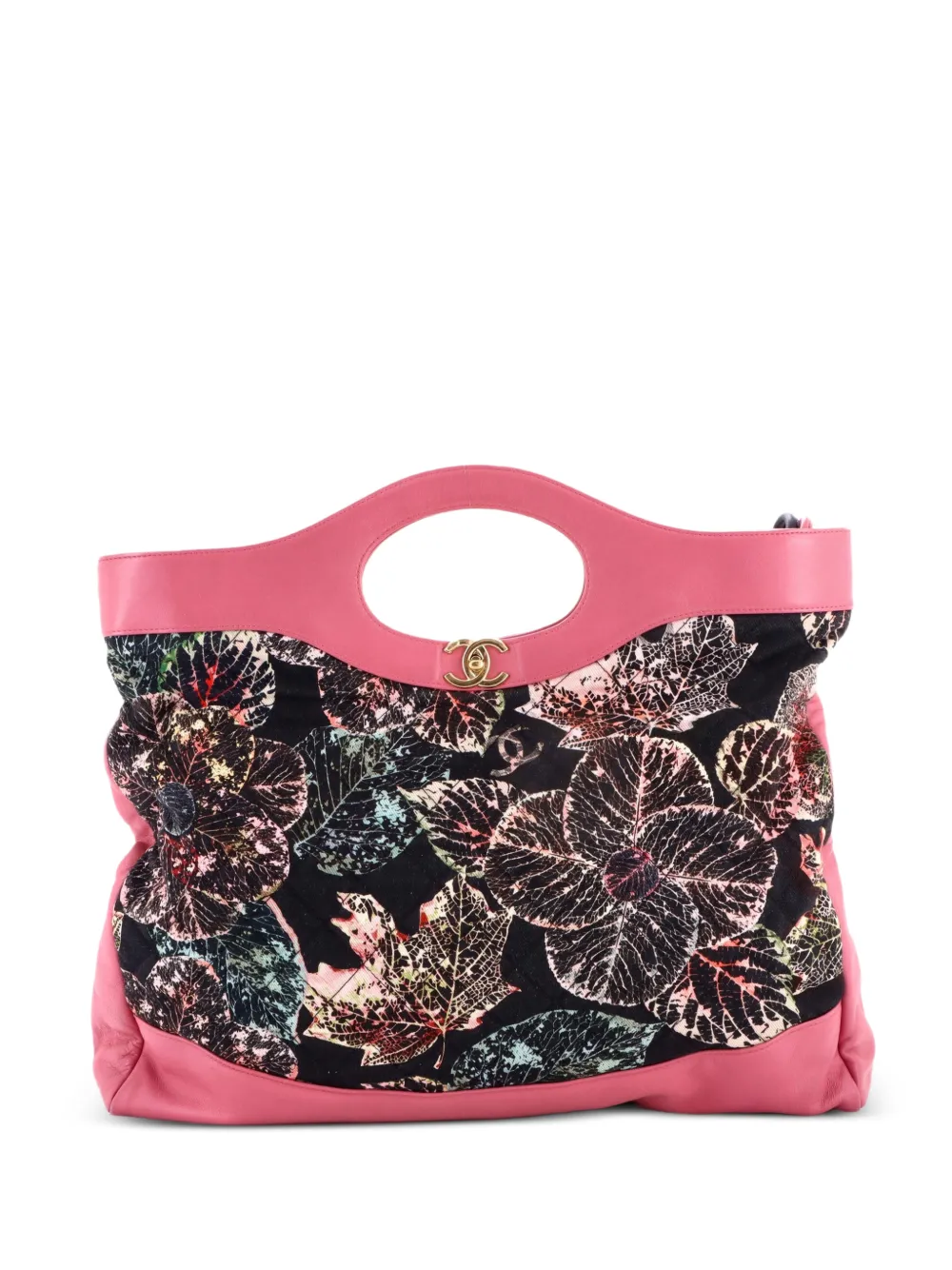 CHANEL Pre-Owned Borsa shopper 31 grande in pelle di vitello trapuntata e cotone con stampa - Rosa