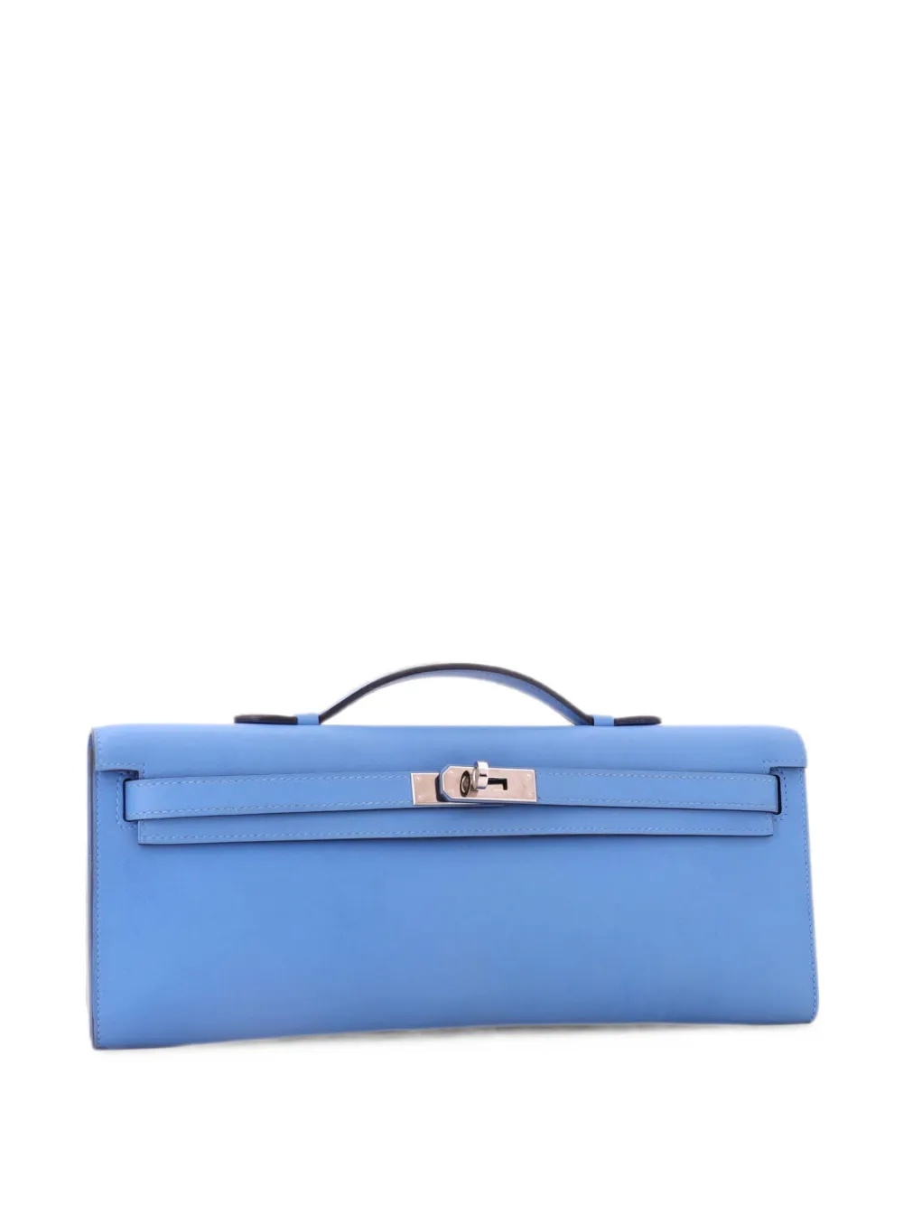 Pre-owned Hermes Kelly Cut Pochette Swift Clutch Bag In Blue