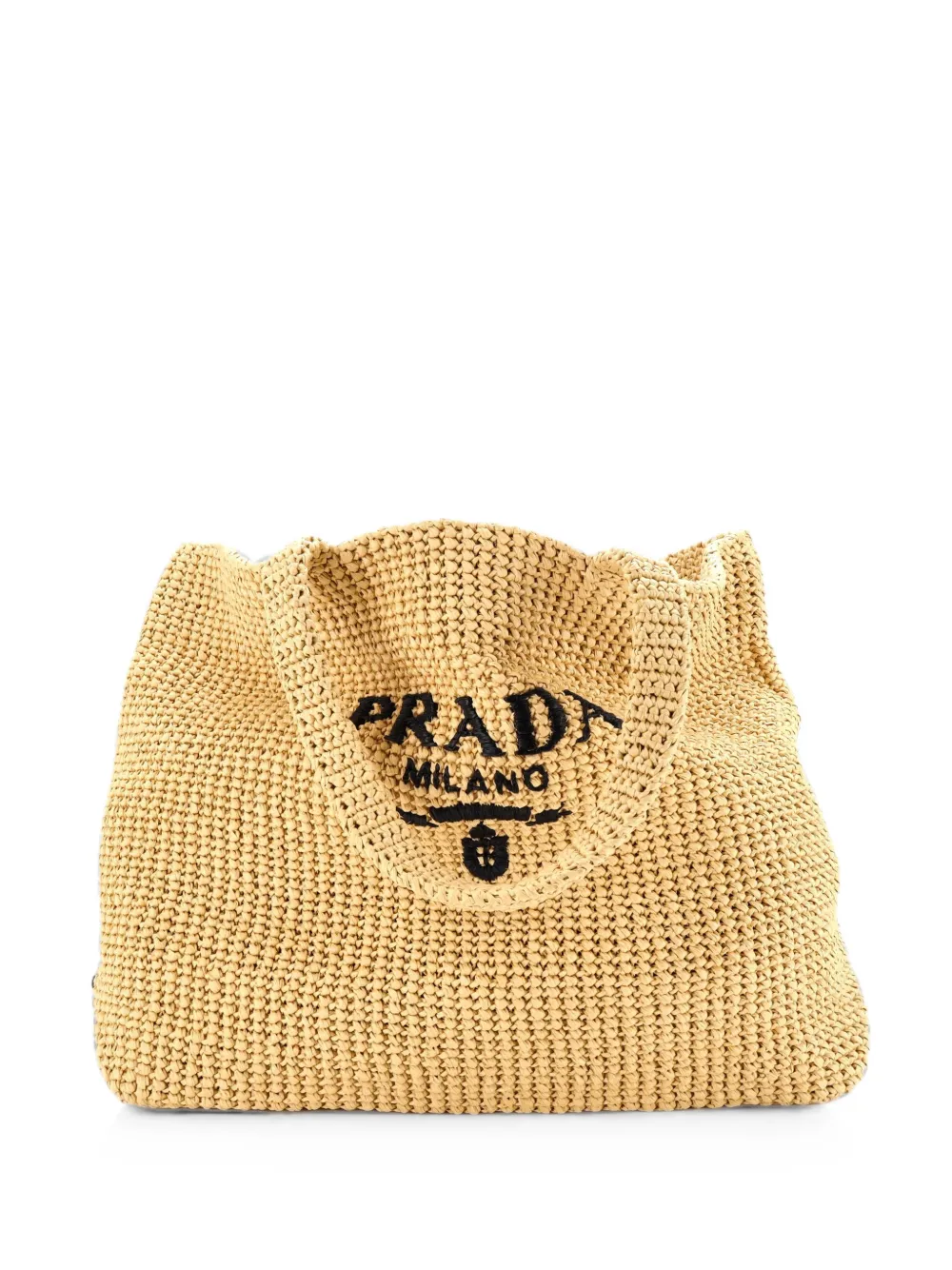 Prada Pre-Owned Logo Raffia XL tote bag - Neutrals