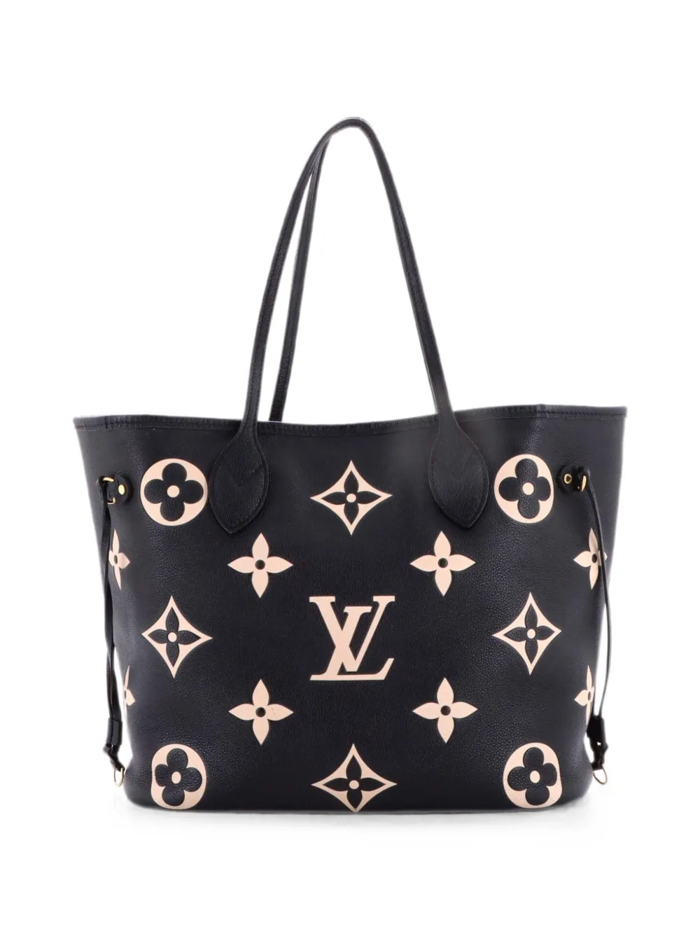 Pre-owned Louis Vuitton Neverfull Nm Bicolor Monogram Empreinte Giant Mm Tote Bag In Black