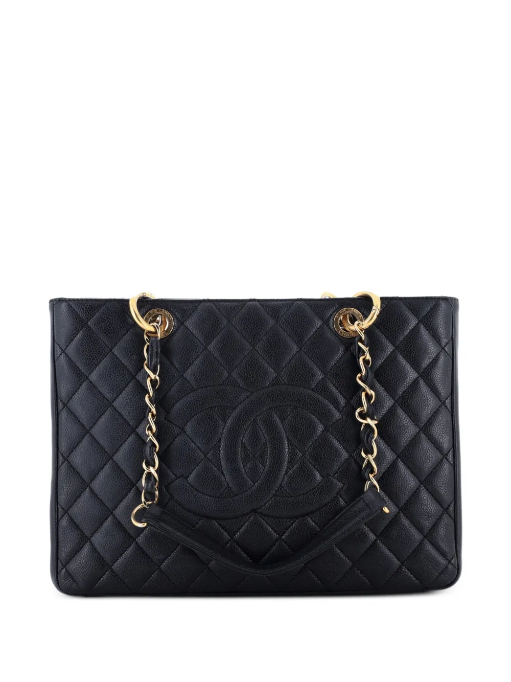 CHANEL Pre-Owned Gesteppter Grand Shopping Kaviarleder-Tote Bag - Schwarz