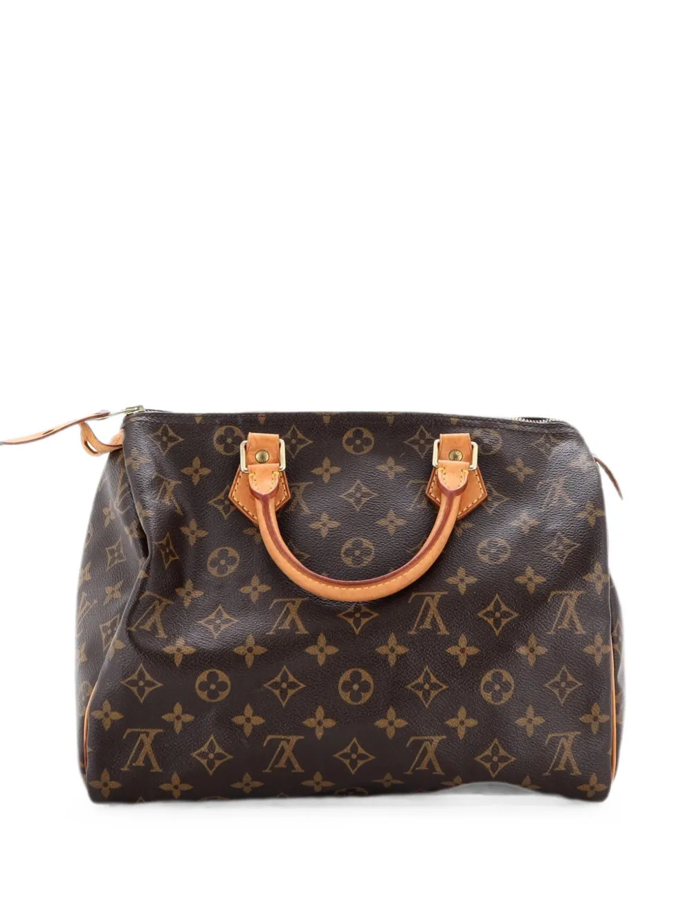 Pre-owned Louis Vuitton Speedy Handbag Monogram Canvas 30 Satchel In Brown