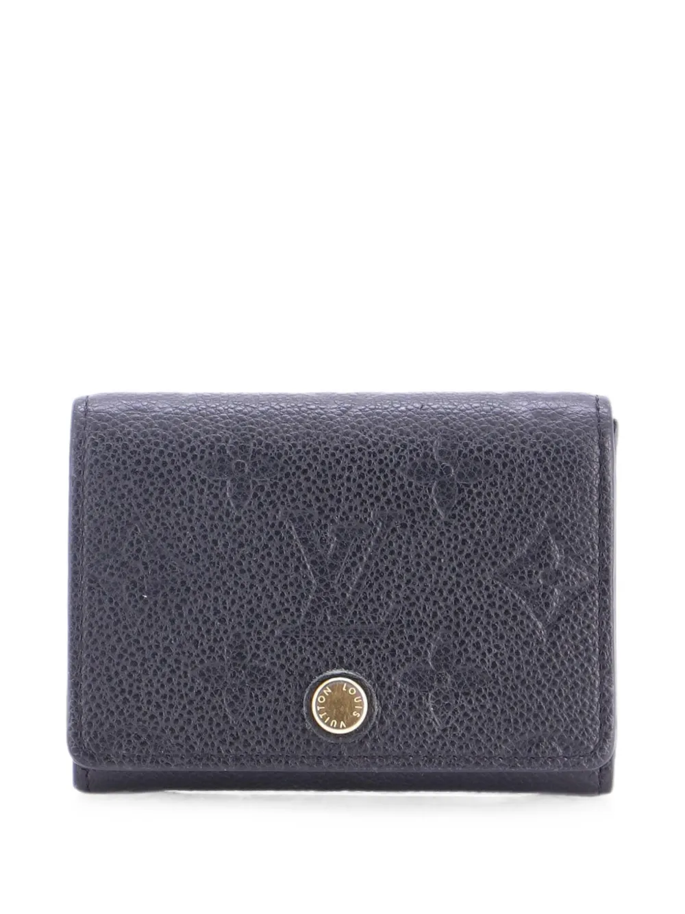 Pre-owned Louis Vuitton Multicartes Monogram Empreinte Leather Card Holder In Black