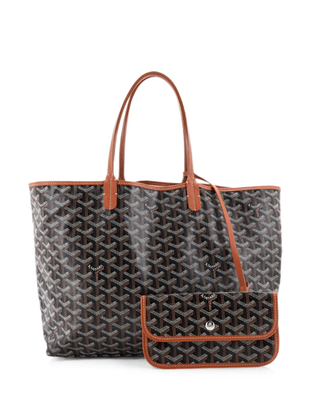 Pre-owned Goyard Saint Louis Printed Coated Canvas Gm Tote Bag In Black
