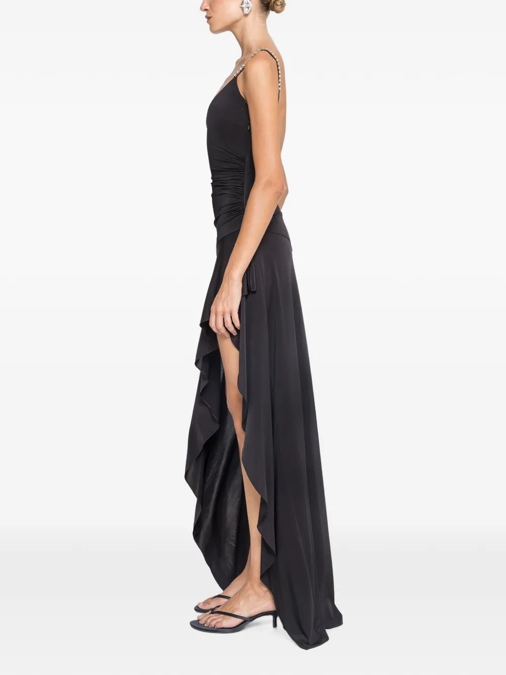 NISSA Asymmetrische maxi-jurk Zwart