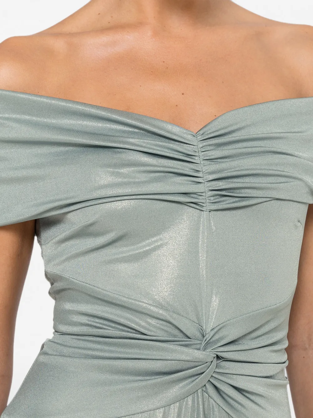 NISSA Off-shoulder jurk Groen