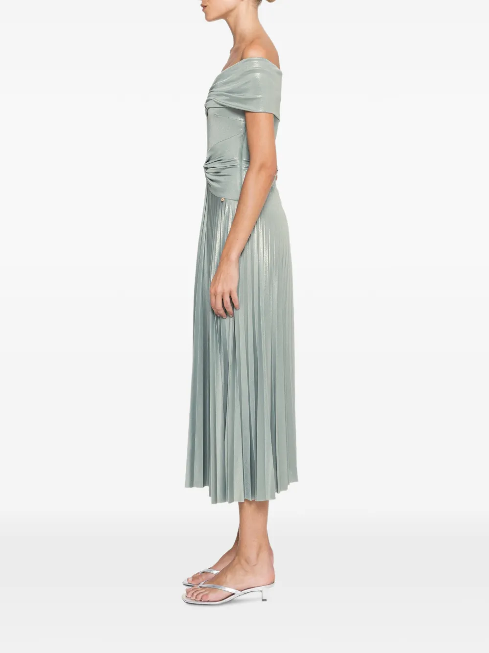 NISSA Off-shoulder jurk Groen