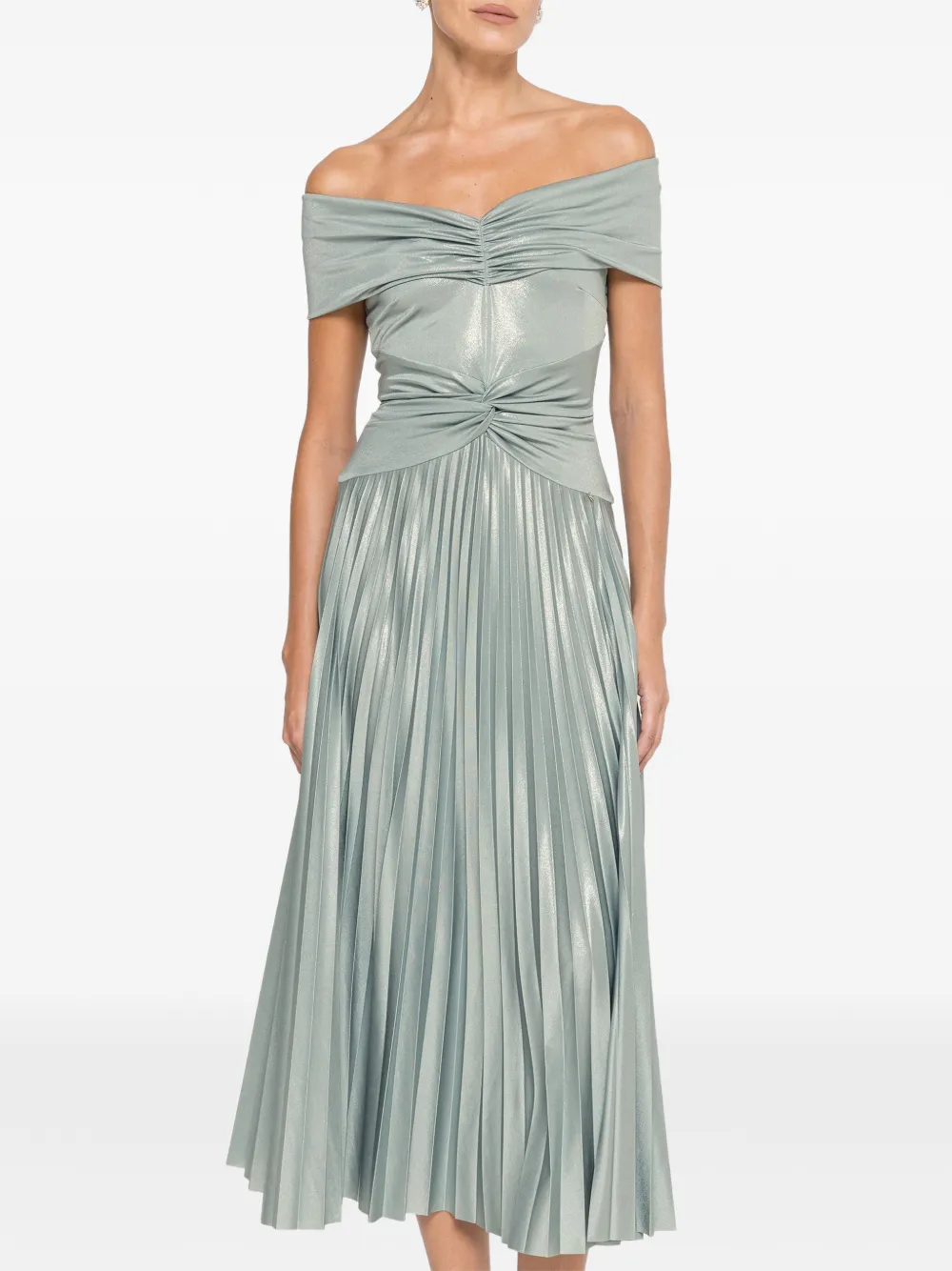 NISSA Off-shoulder jurk Groen