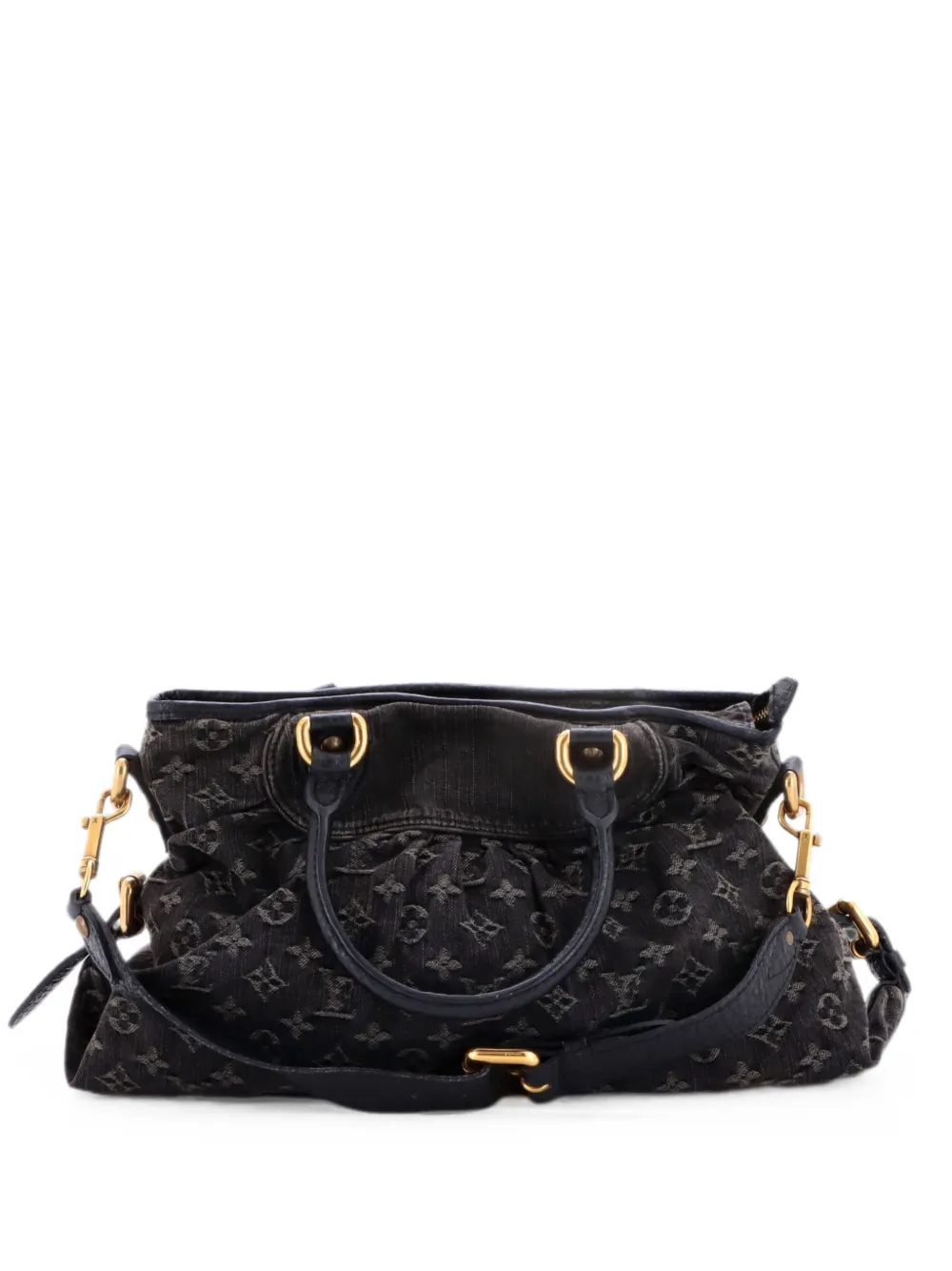 Pre-owned Louis Vuitton Neo Cabby Handbag Monogram Denim Mm Tote Bag In Black