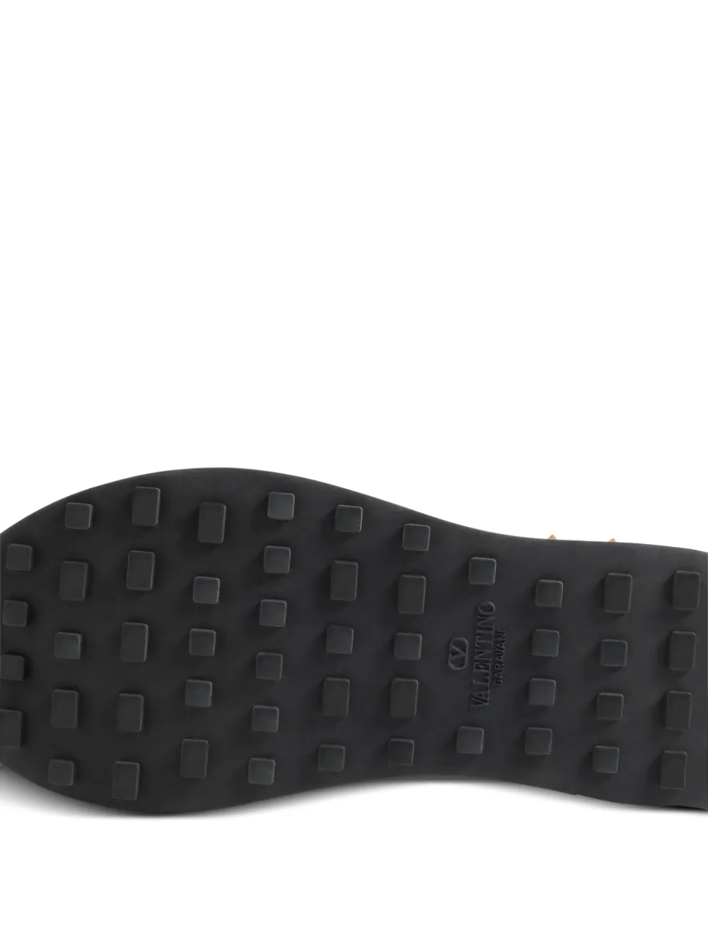 Valentino Garavani Stud Up in split leather and nylon with butterfly embroidery Groen