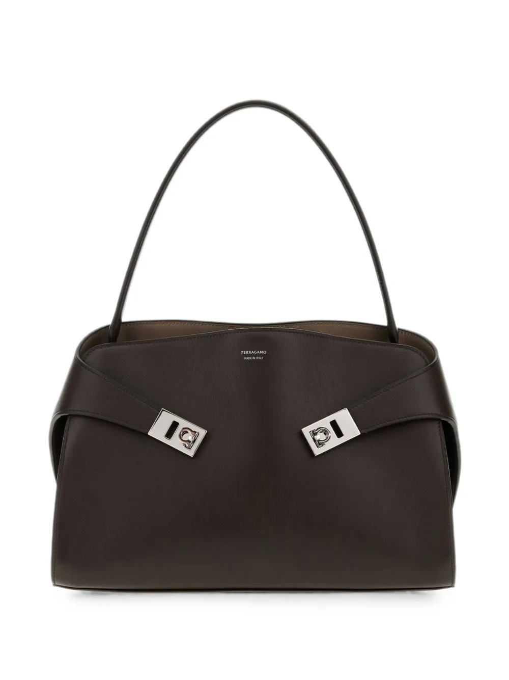 Ferragamo Hug leather shoulder bag - Braun