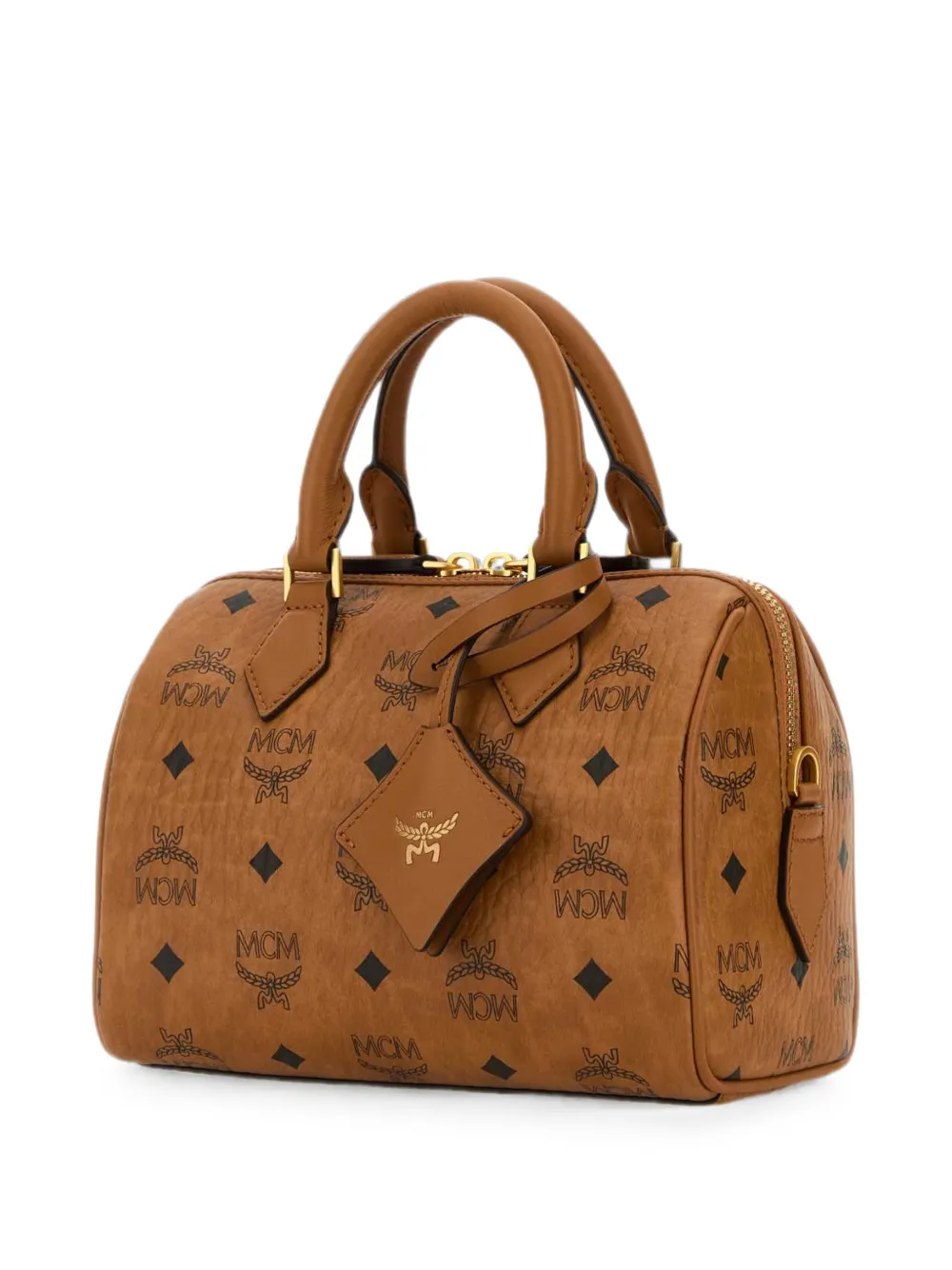MCM Kleine Ella shopper met monogramprint Bruin