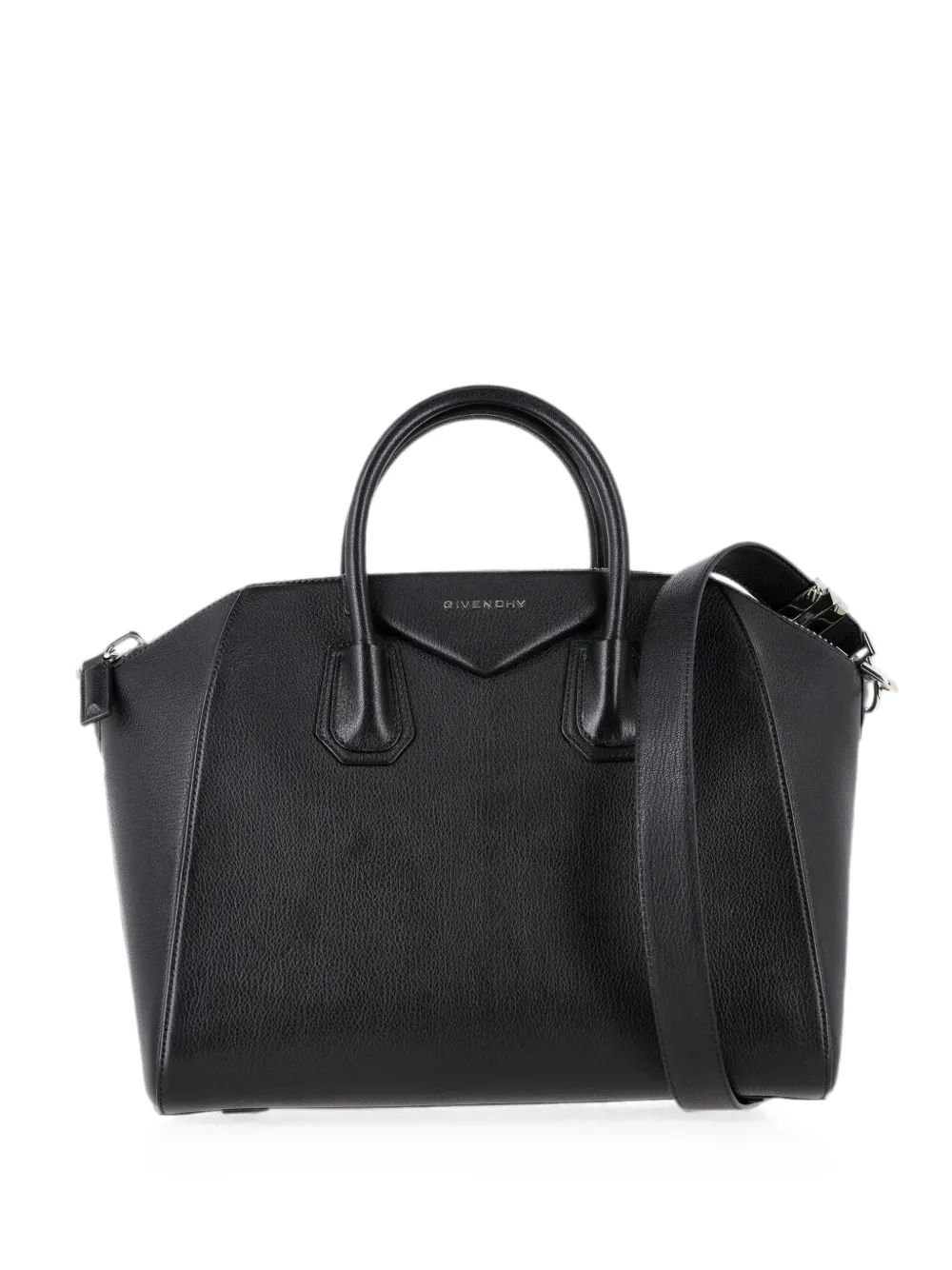 Pre-owned Givenchy Antigona Medium Leather Handbag In Black