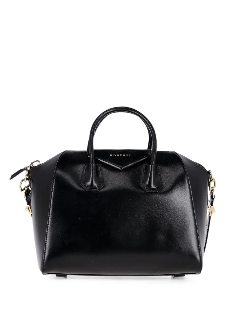 Pre-owned Givenchy Antigona Medium Leather Handbag In Black
