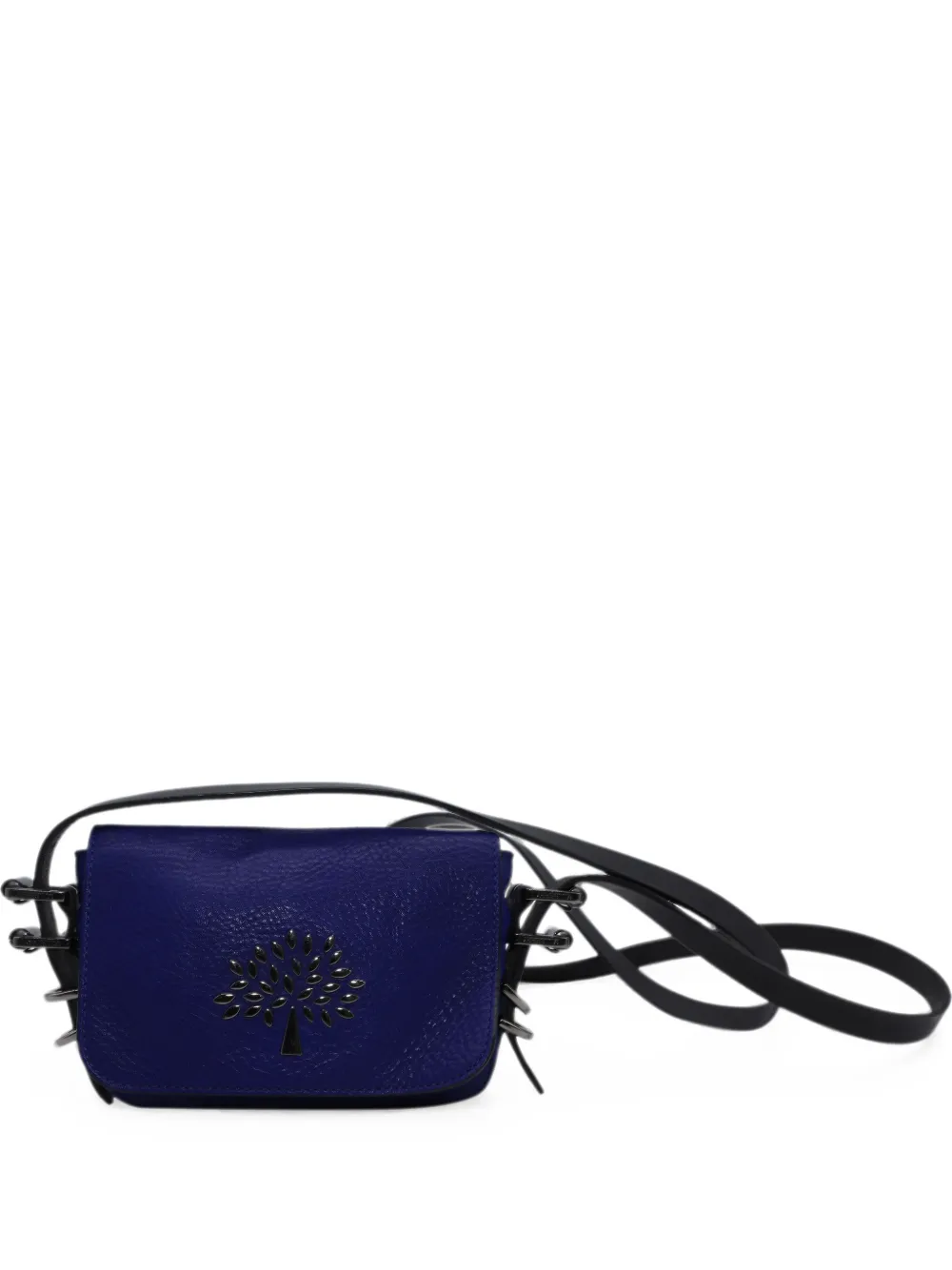 Pre-owned Mulberry Mila Mini Leather Crossbody Bag In 蓝色