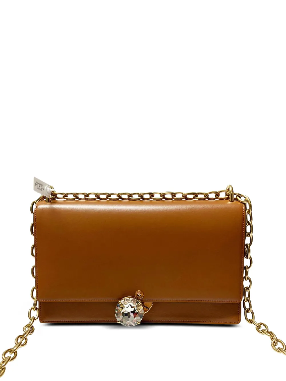 Miu Miu Pre-Owned Solitaire crystal-embellished shoulder bag - Braun