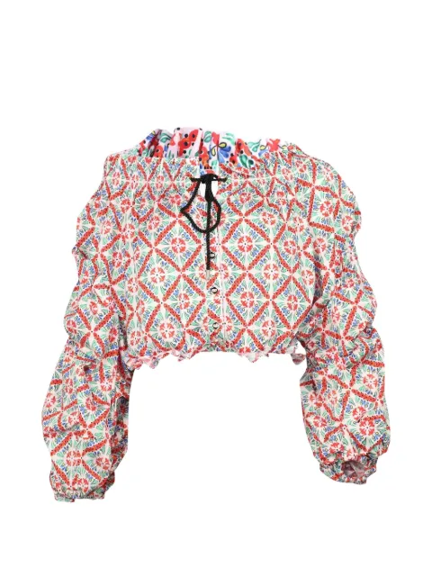 Caroline Constas smocked off-shoulder top
