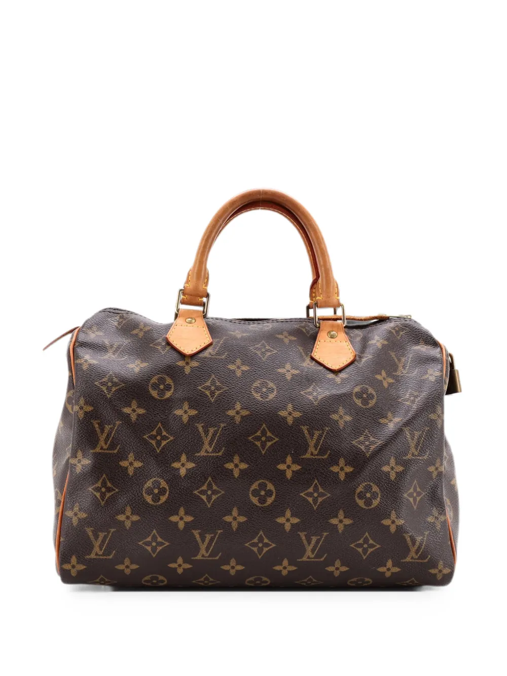 Pre-owned Louis Vuitton Speedy Handbag Monogram Canvas 30 Satchel In Brown