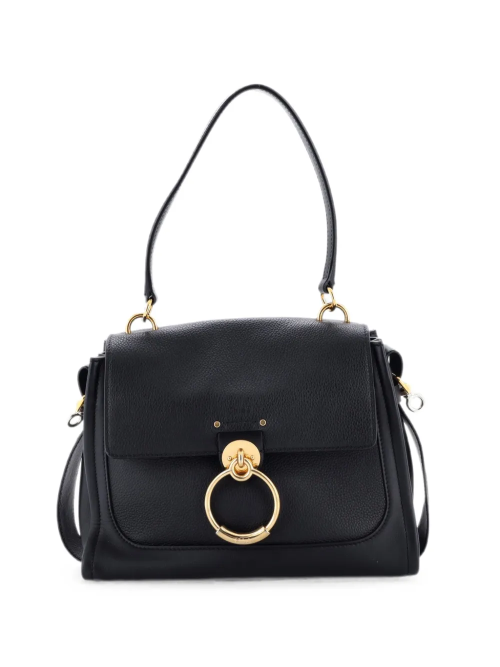 Pre-owned Chloé Faye Day Bag Leather Small Satchel In Black