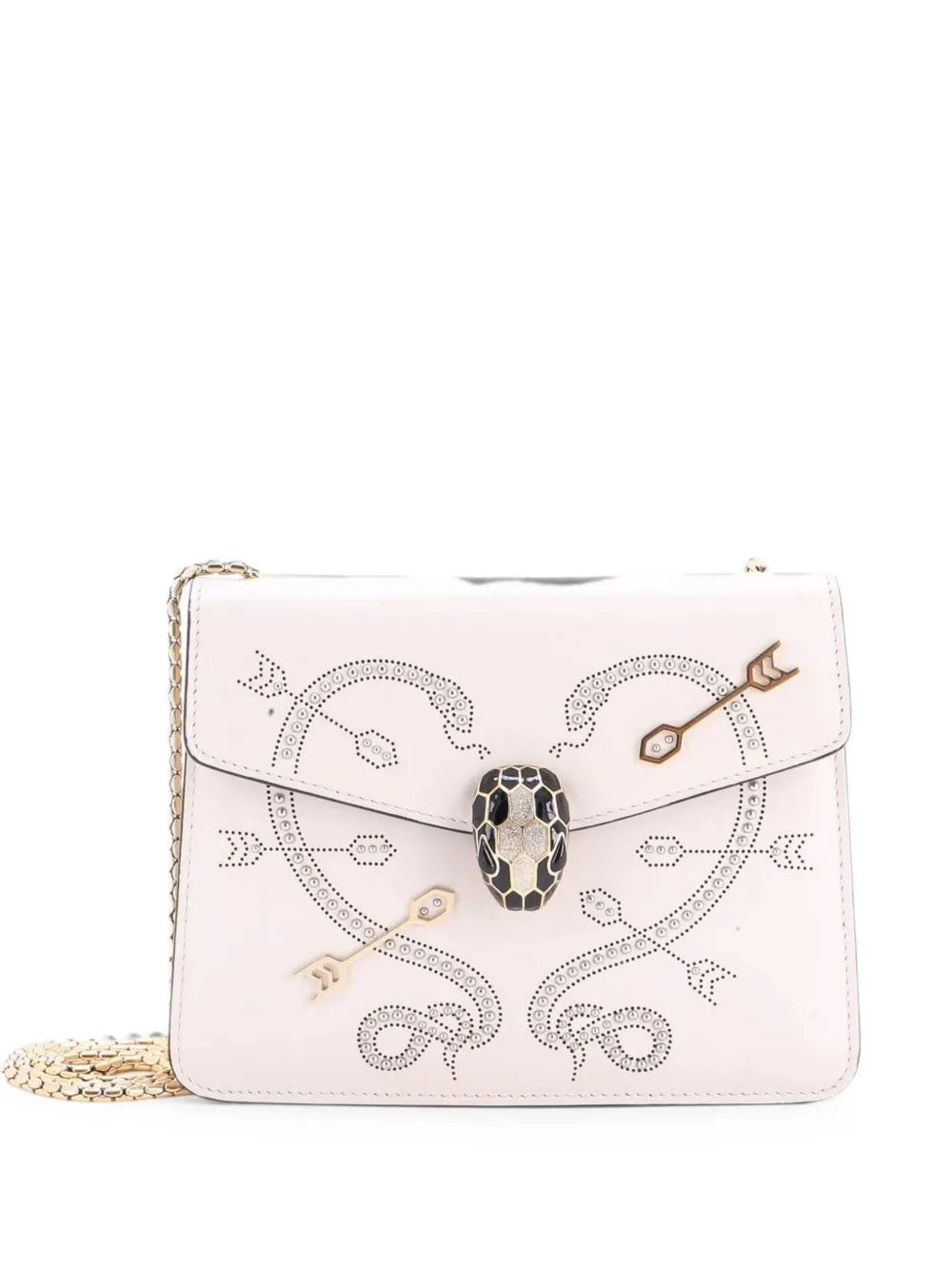 Bvlgari Pre-Owned Kleine Serpenti Forever Schultertasche mit Steppung - Weiß