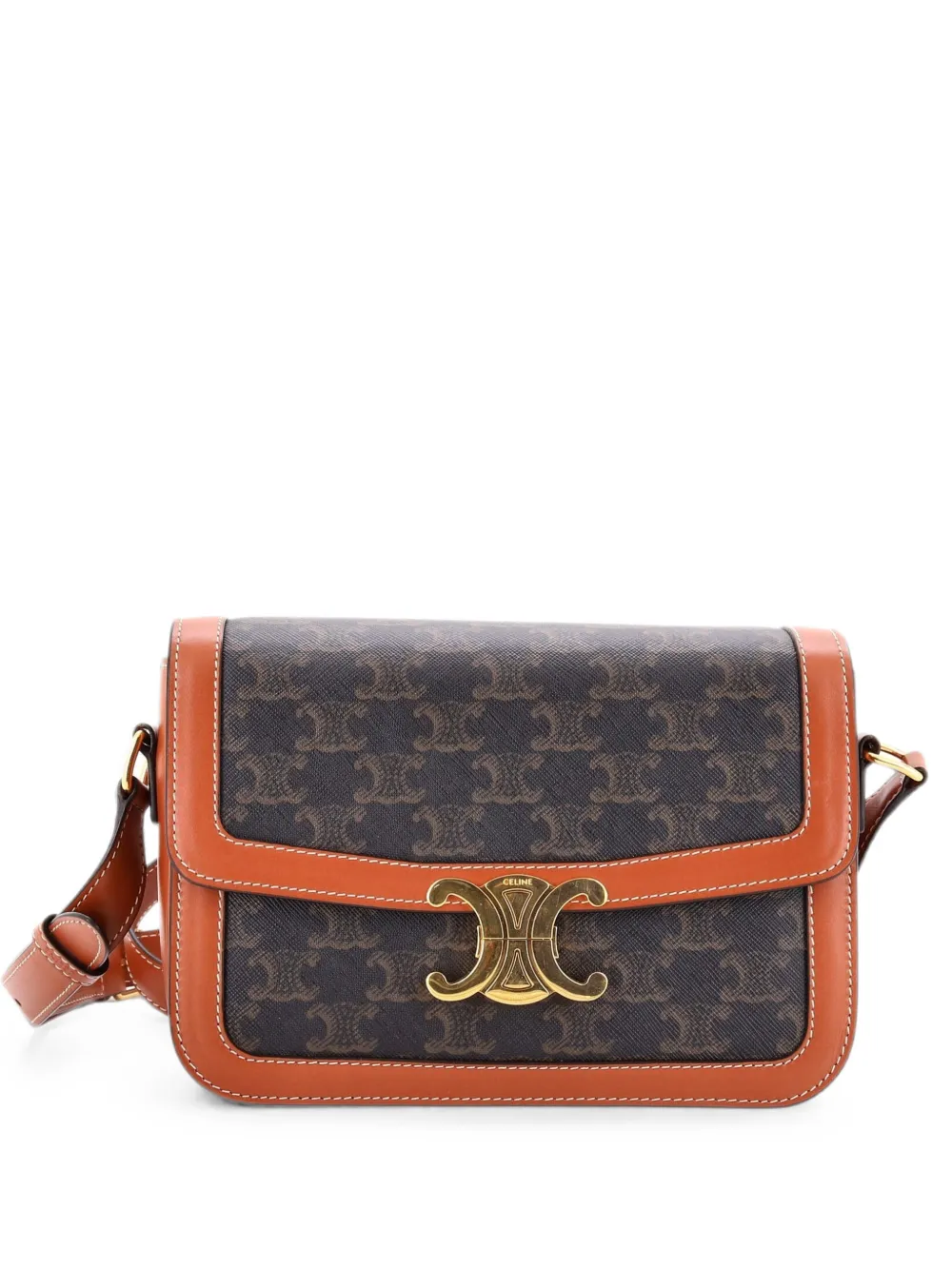 Celine Pre-Owned Triomphe Triomphe Coated Canvas Medium shoulder bag - Brown