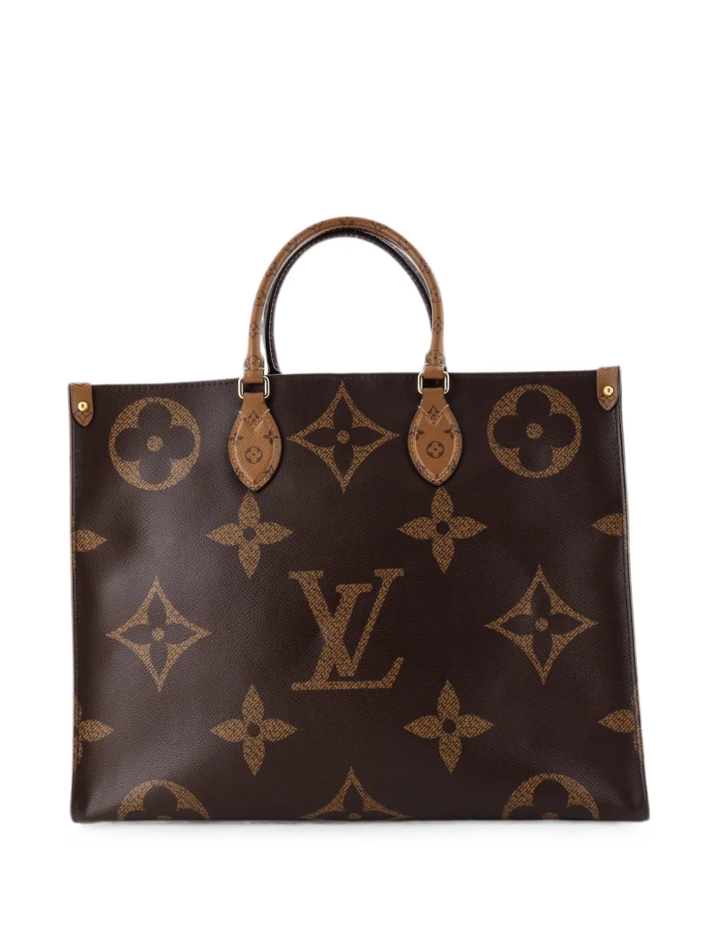 Pre-owned Louis Vuitton Onthego Reverse Monogram Giant Gm Tote Bag In Brown