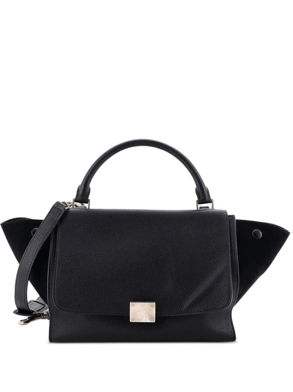 Celine Pre-Owned Kleine Tricolor Trapeze Satchel-Tasche - Schwarz