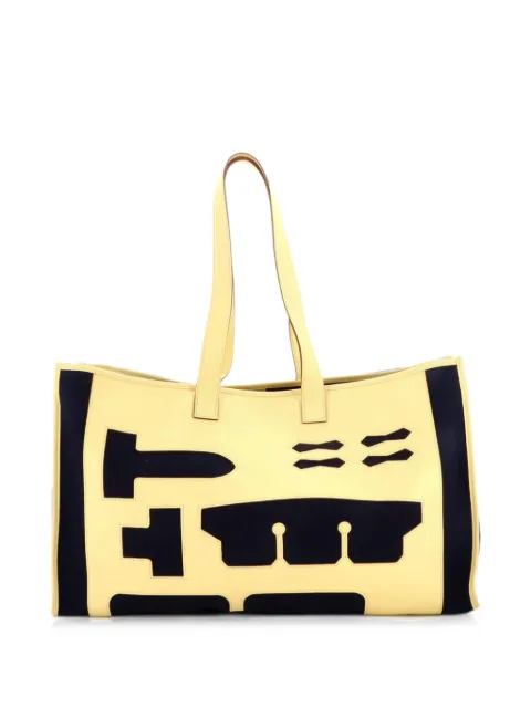 Hermès Pre-Owned Petit H Skeleton Toile and Leather GM tote bag
