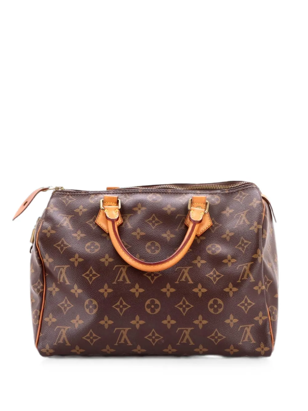 Pre-owned Louis Vuitton Speedy Handbag Monogram Canvas 30 Satchel In Brown