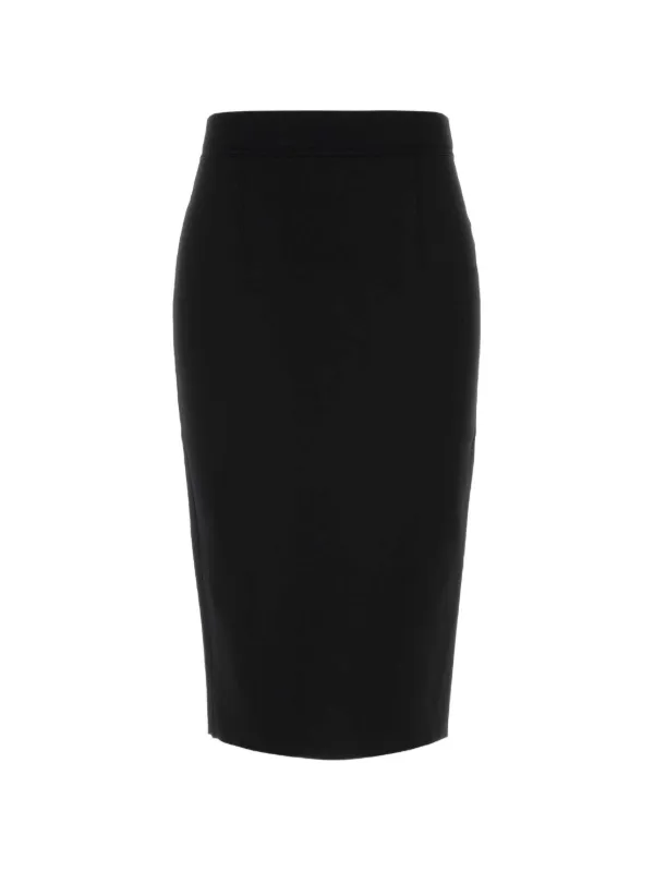 Tom Ford Knee-length Fitted Pencil Skirt with Shaping Details in Black