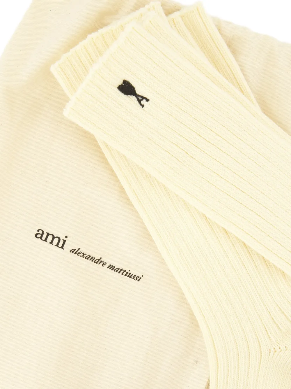 AMI Paris Ami de Coeur ribbed socks (set of three) Beige
