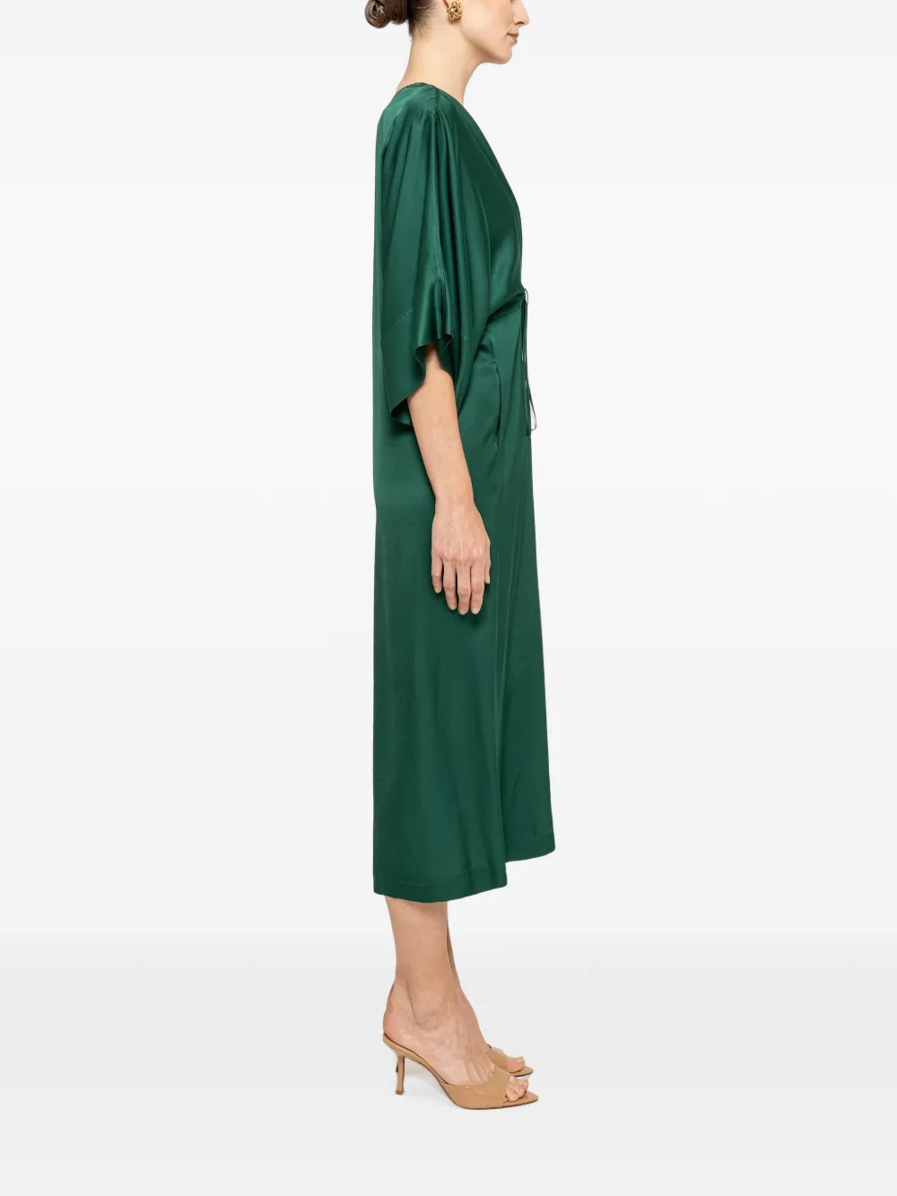 NISSA Viscose midi-jurk met trekkoord Groen