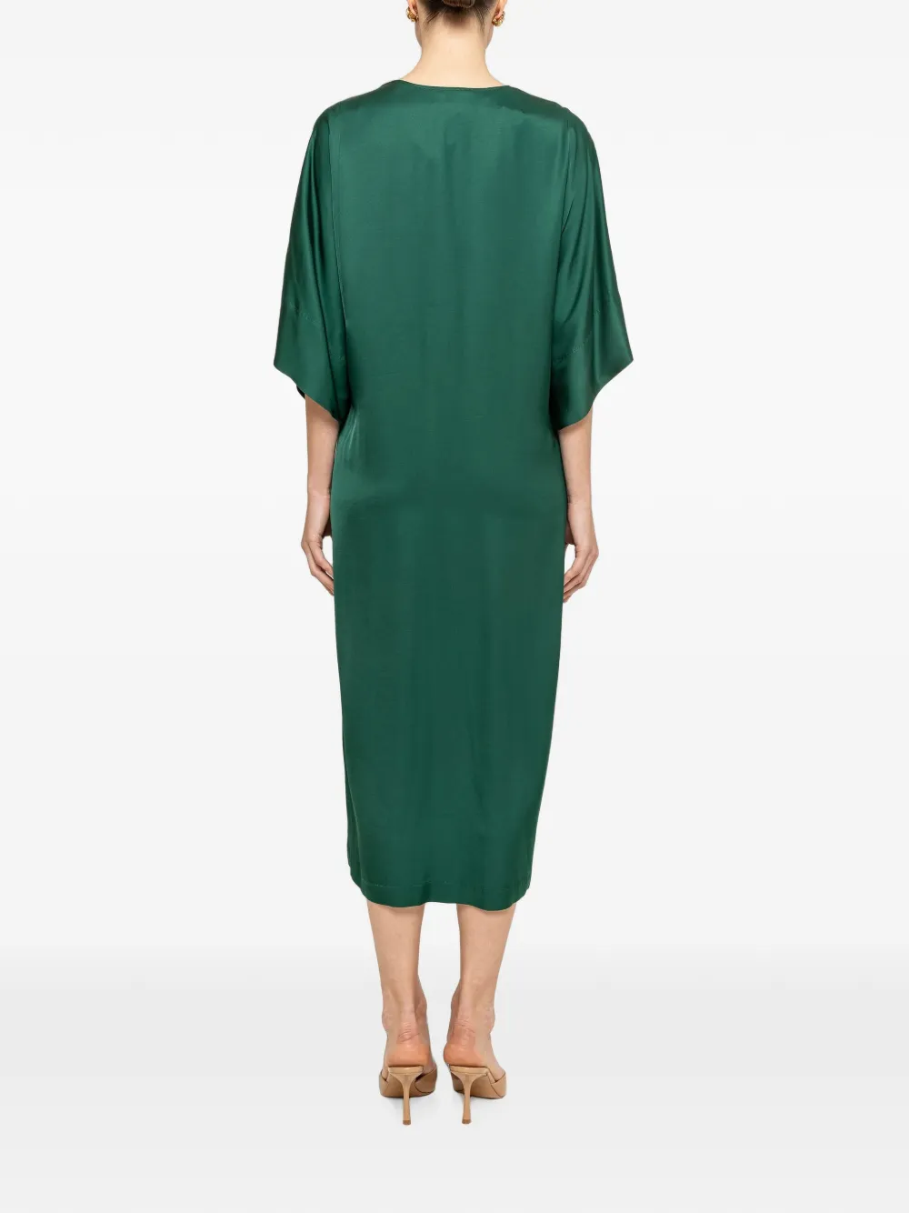 NISSA Viscose midi-jurk met trekkoord Groen