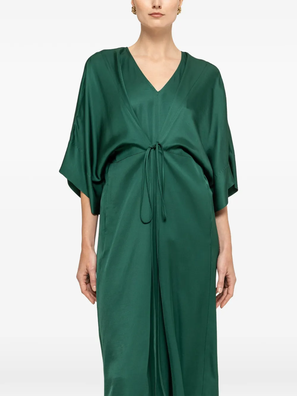 NISSA Viscose midi-jurk met trekkoord Groen