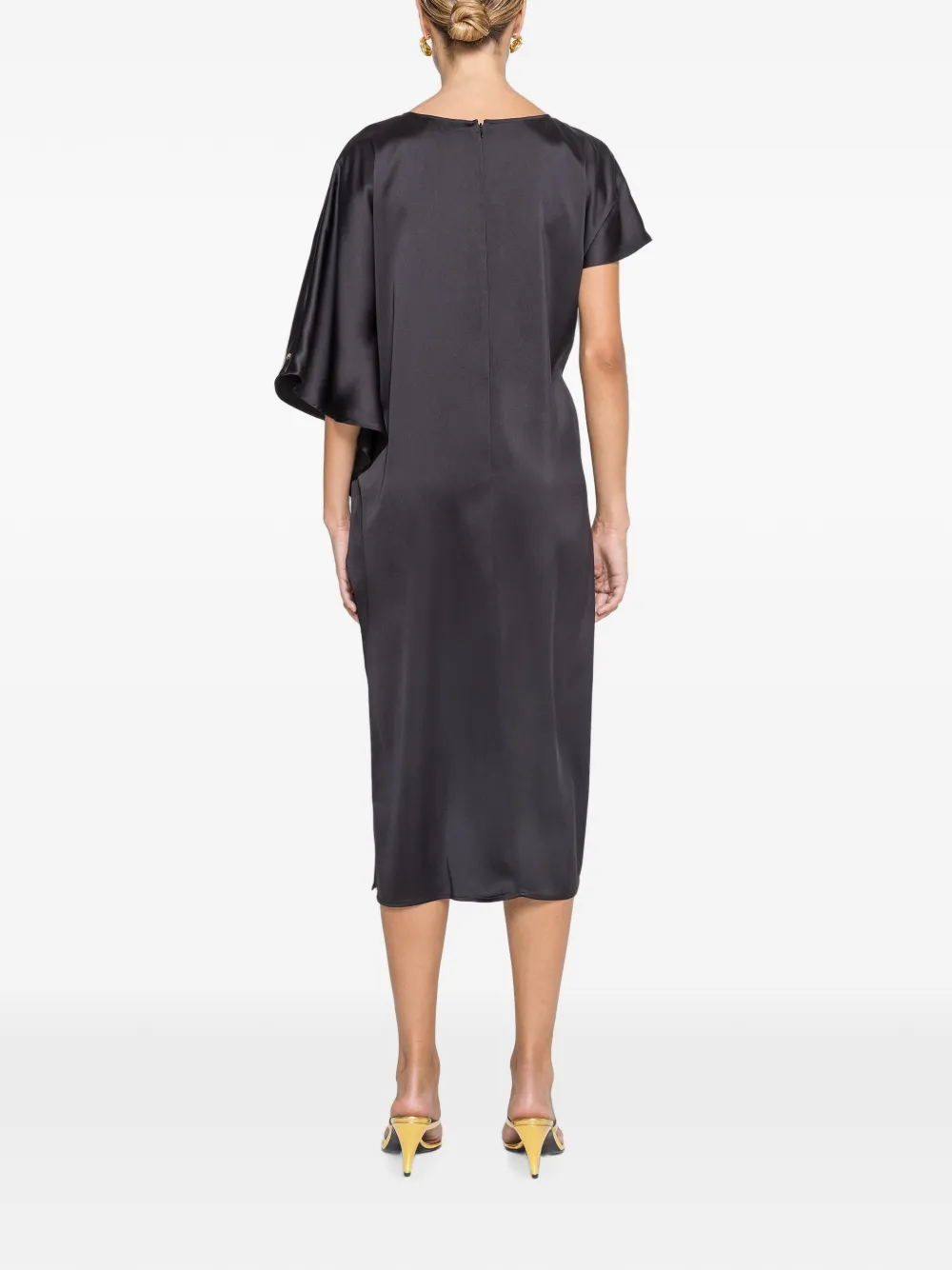 NISSA Midi-jurk met satijnen effect Zwart