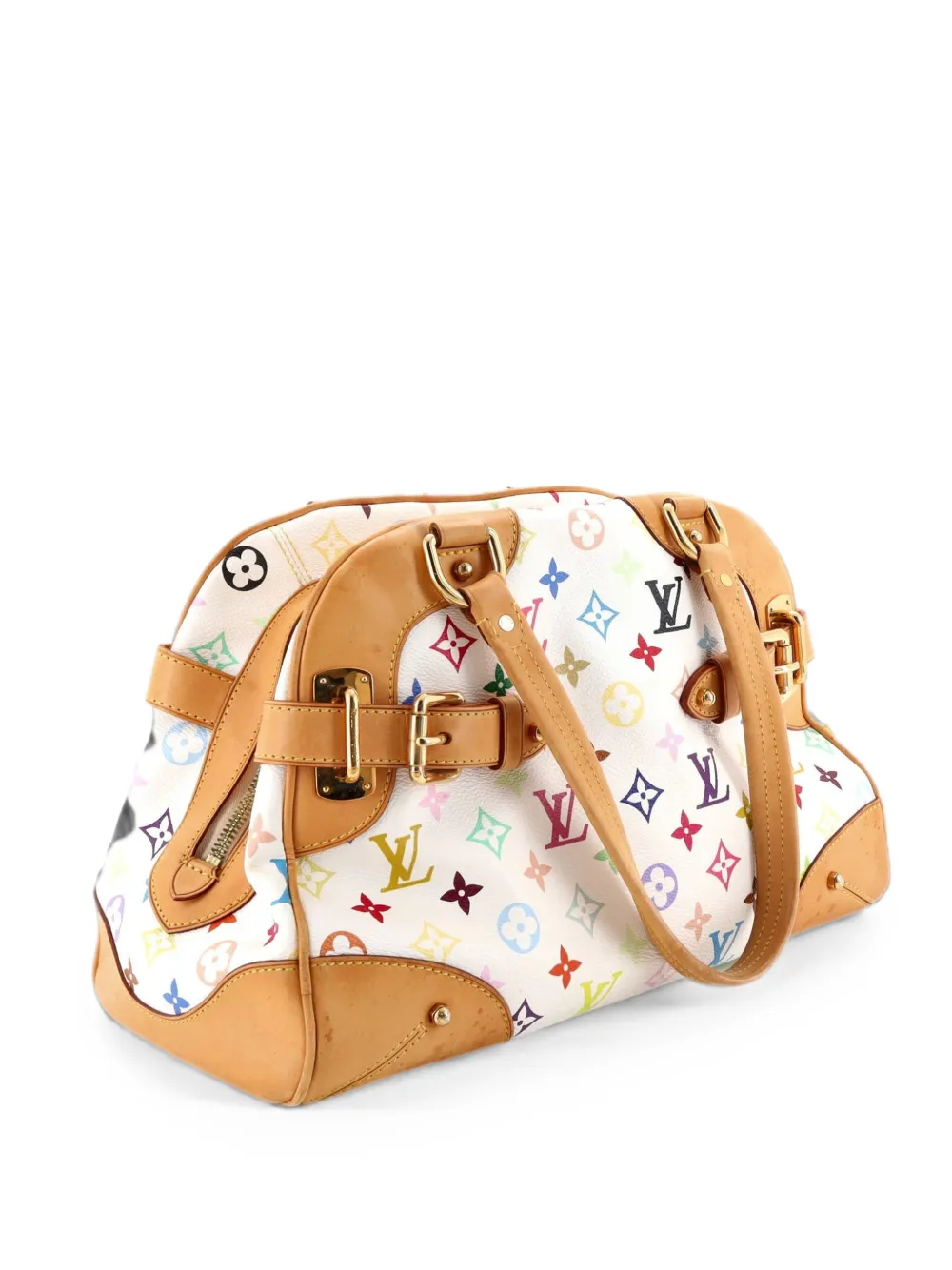 Pre-owned Louis Vuitton Claudia Handbag Monogram Multicolor Satchel In White