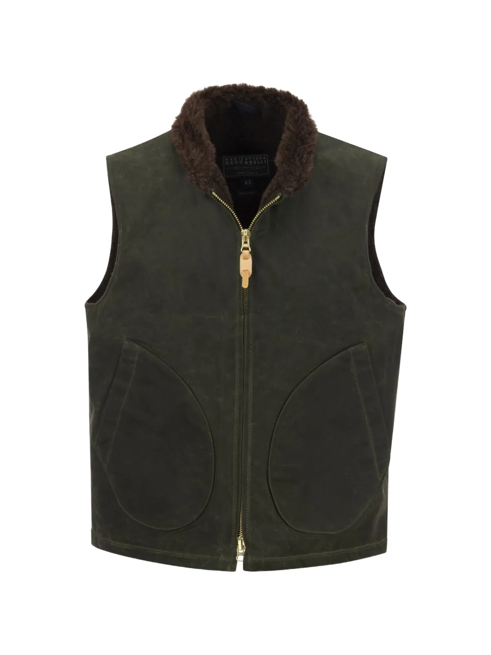 Ceccarelli Mountain Vest Velvet Waistcoat In Green