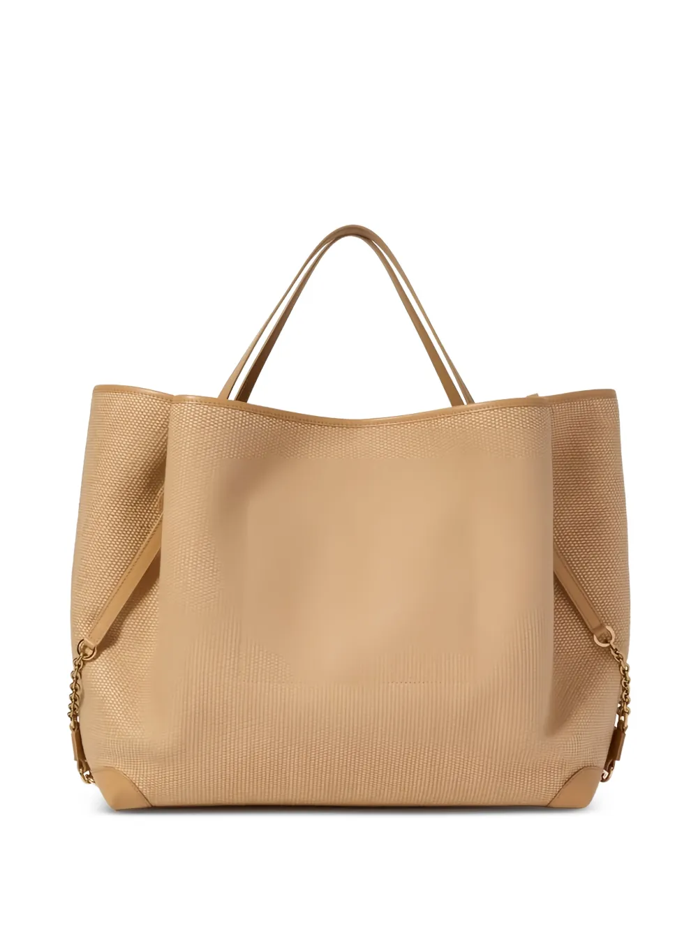 Chloé Grote Clover dubbele shoppr met raffia-effect Beige