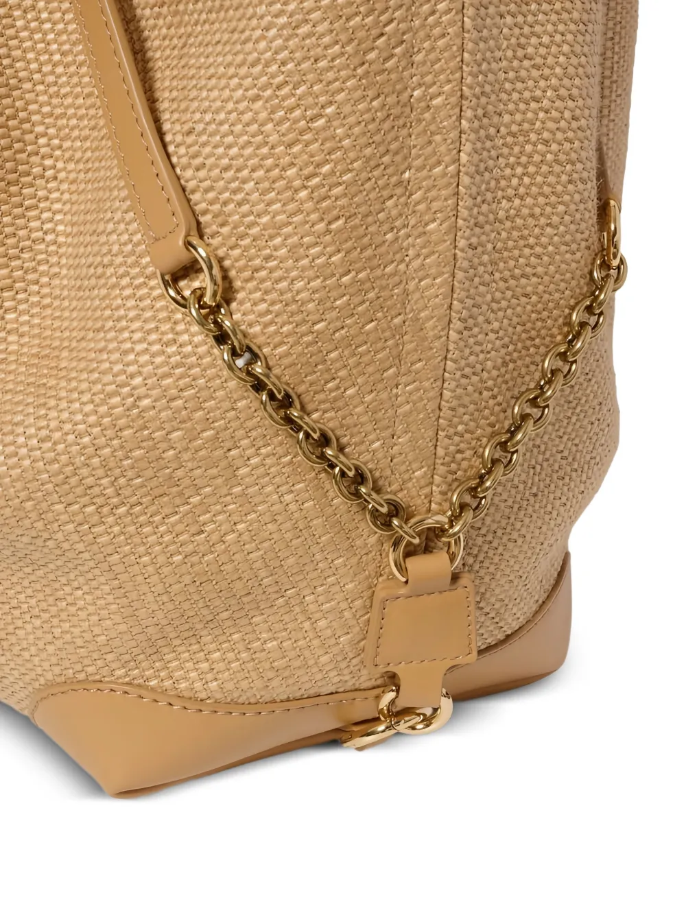 Chloé Grote Clover dubbele shoppr met raffia-effect Beige