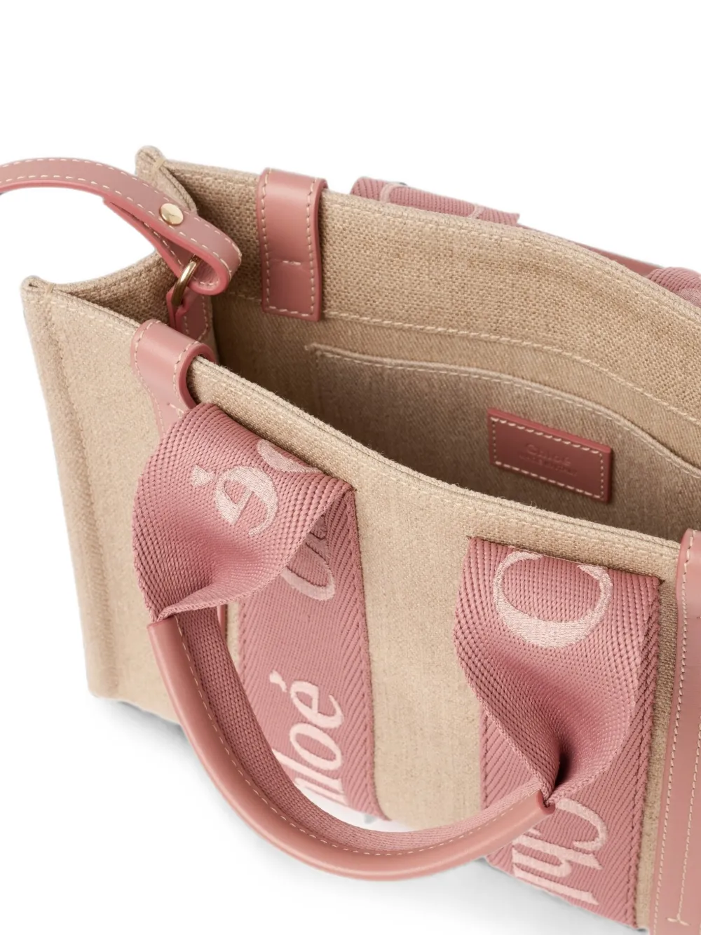 Chloé Woody leren shopper Beige