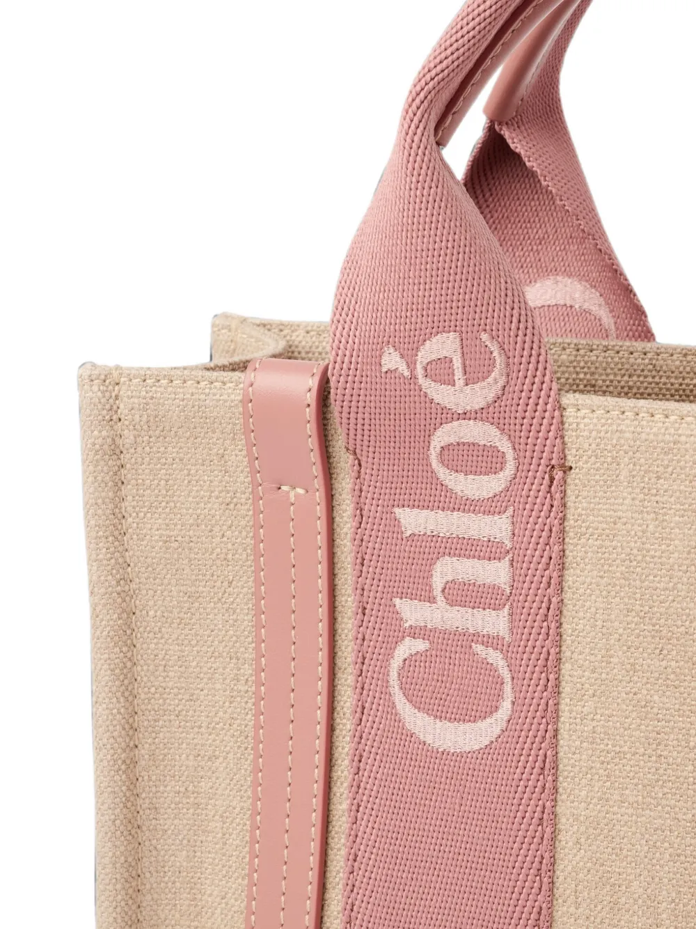 Chloé Woody leren shopper Beige