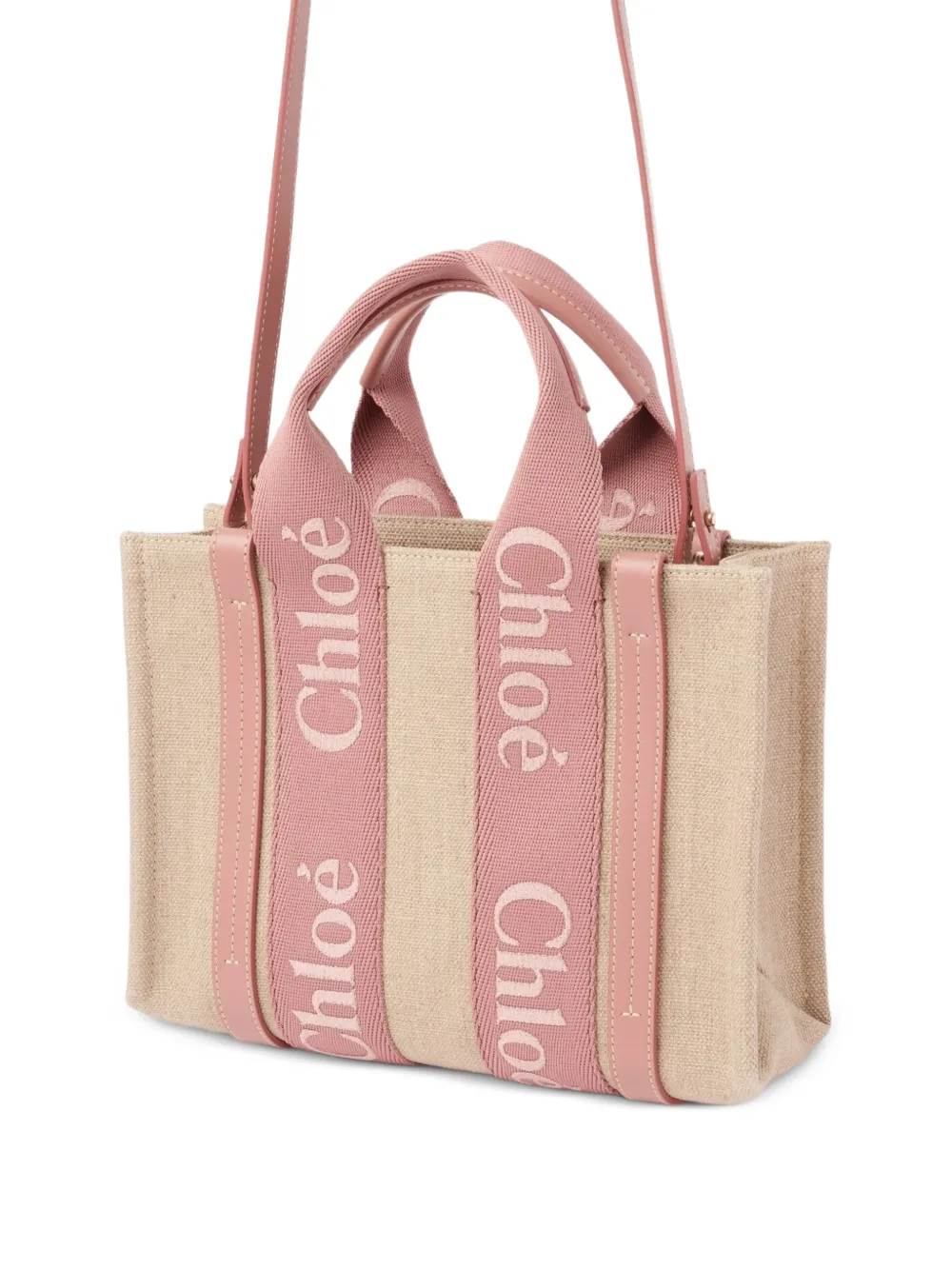 Chloé Woody leren shopper Beige