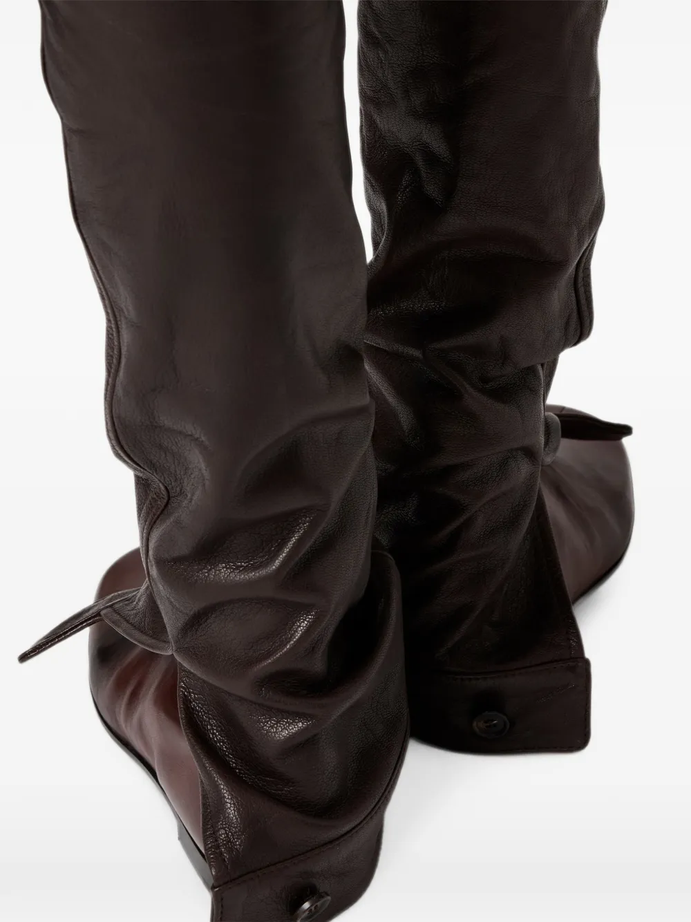 Miu Leren broek Bruin