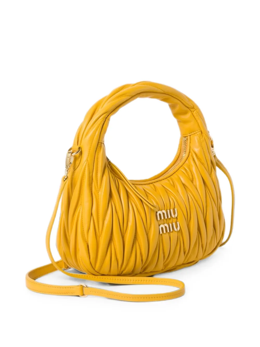 Miu Wander matelassé nappaleren shopper Geel