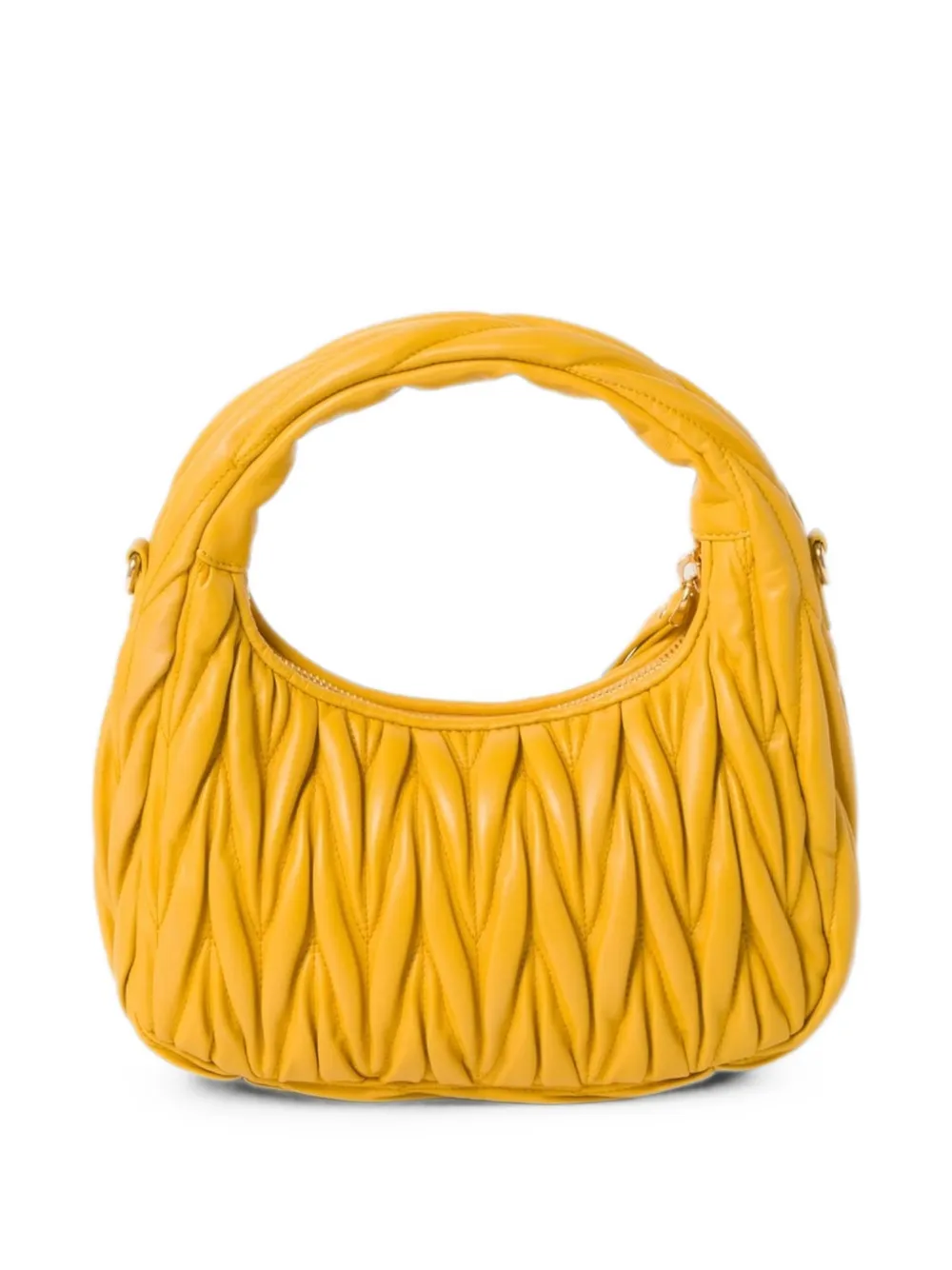 Miu Wander matelassé nappaleren shopper Geel