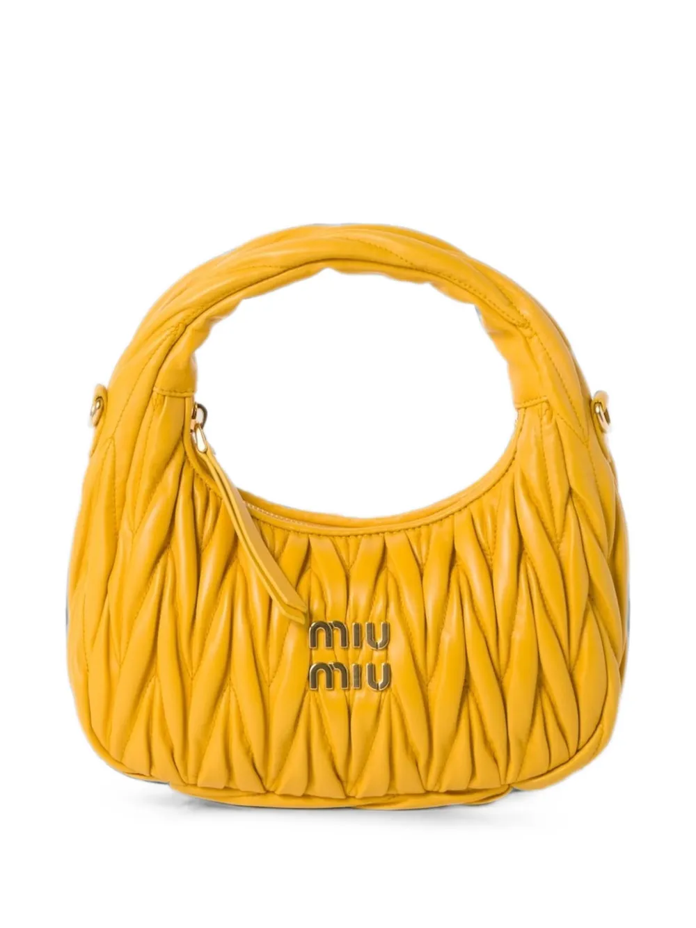 Miu Miu Wander matelassé nappa-leather hobo bag - Giallo